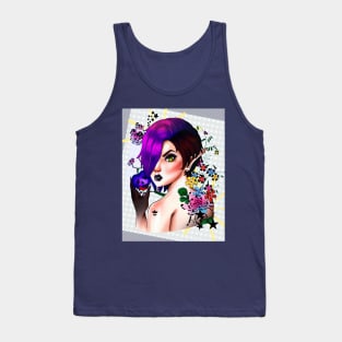 Elf girl with short purple hair Tank Top